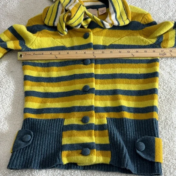 Sparrow sweater womens size XS striped cardigan lamb wool Knit Button Up - Picture 9 of 11
